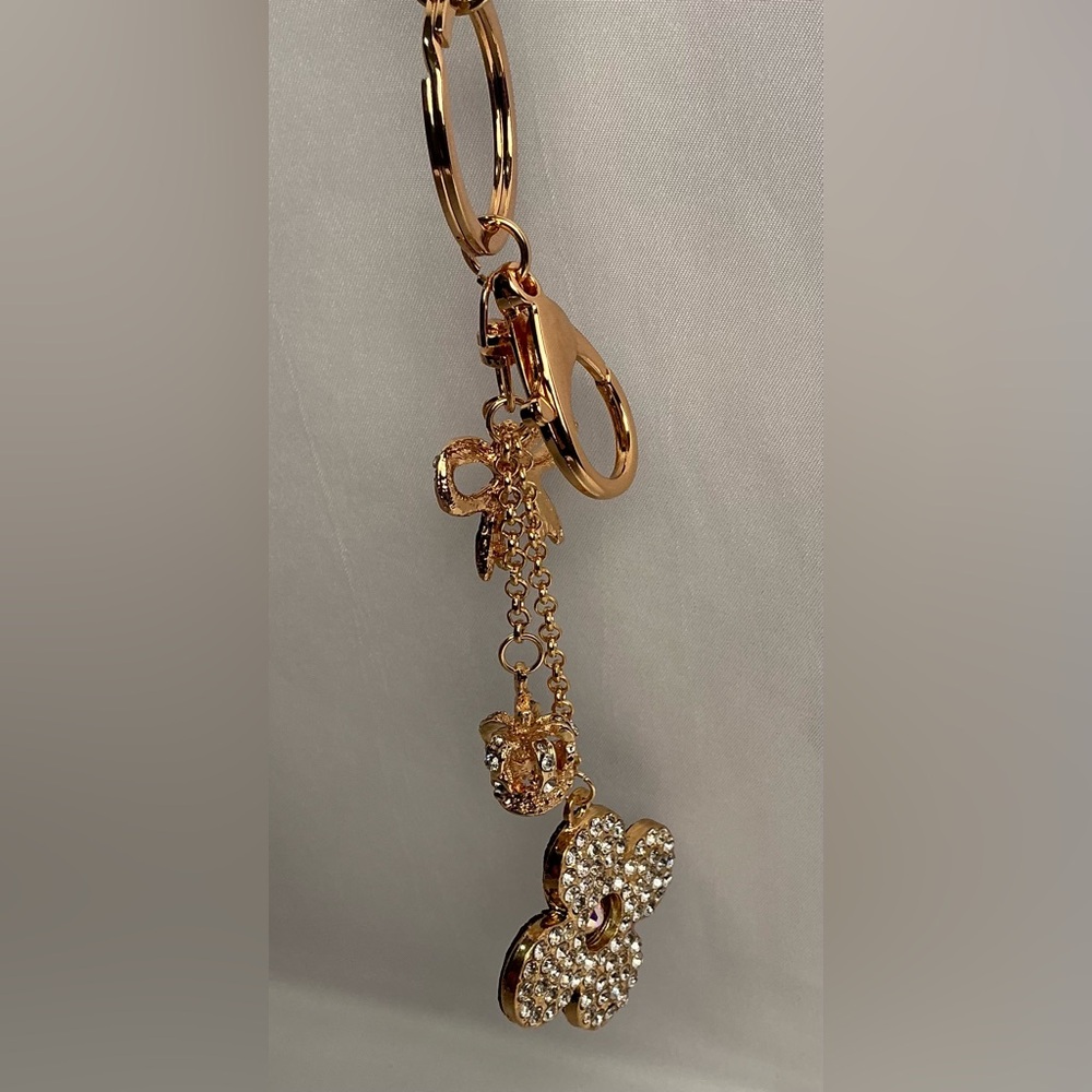 Louis Vuitton Monogram Canvas Gold Flower Crown Swarovski Keychain - Picture 3 of 8